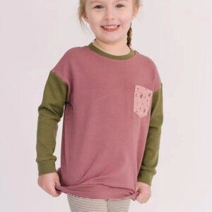 Bamboo Modern Sweatshirt Cinnamon Colorblock 5T NWT Thimble Collection